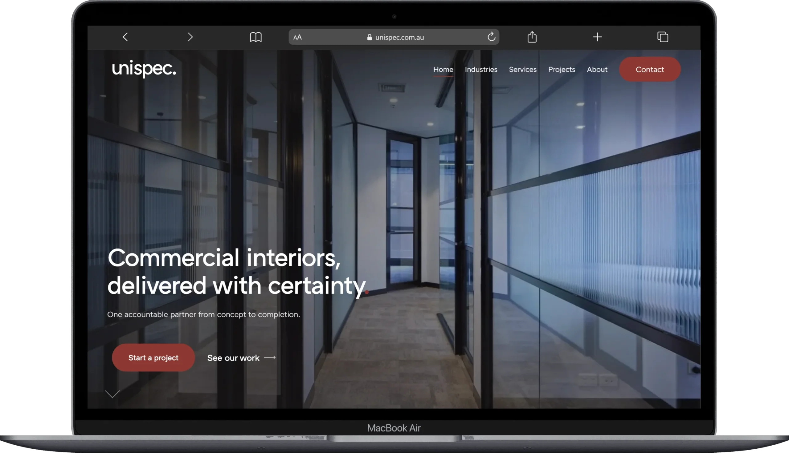 Unispec laptop new website preview