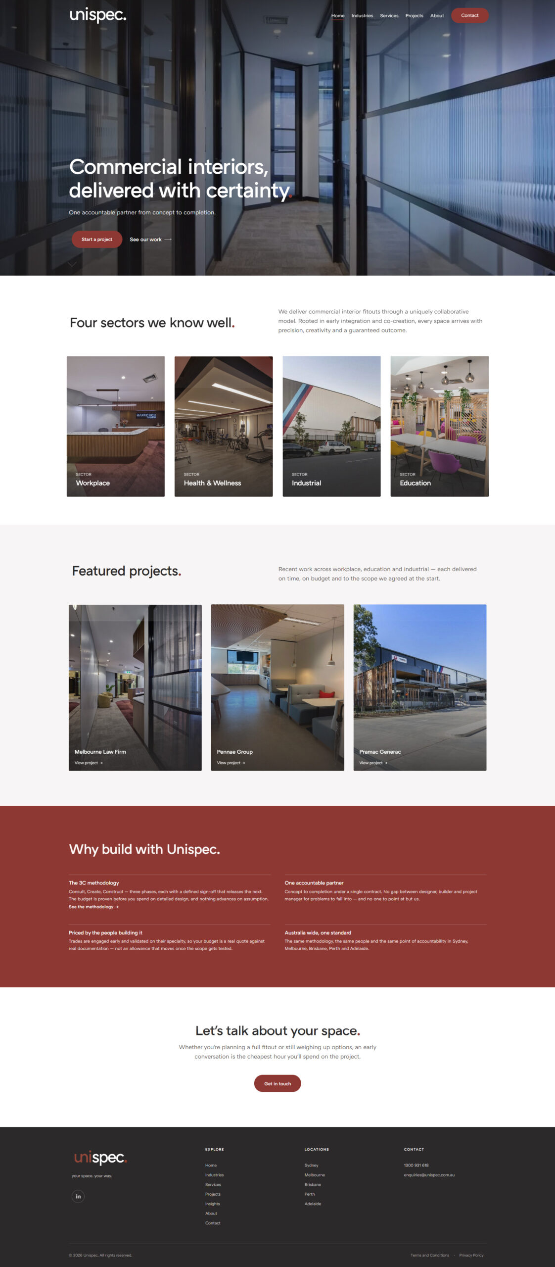 New Unispec home page look, full display