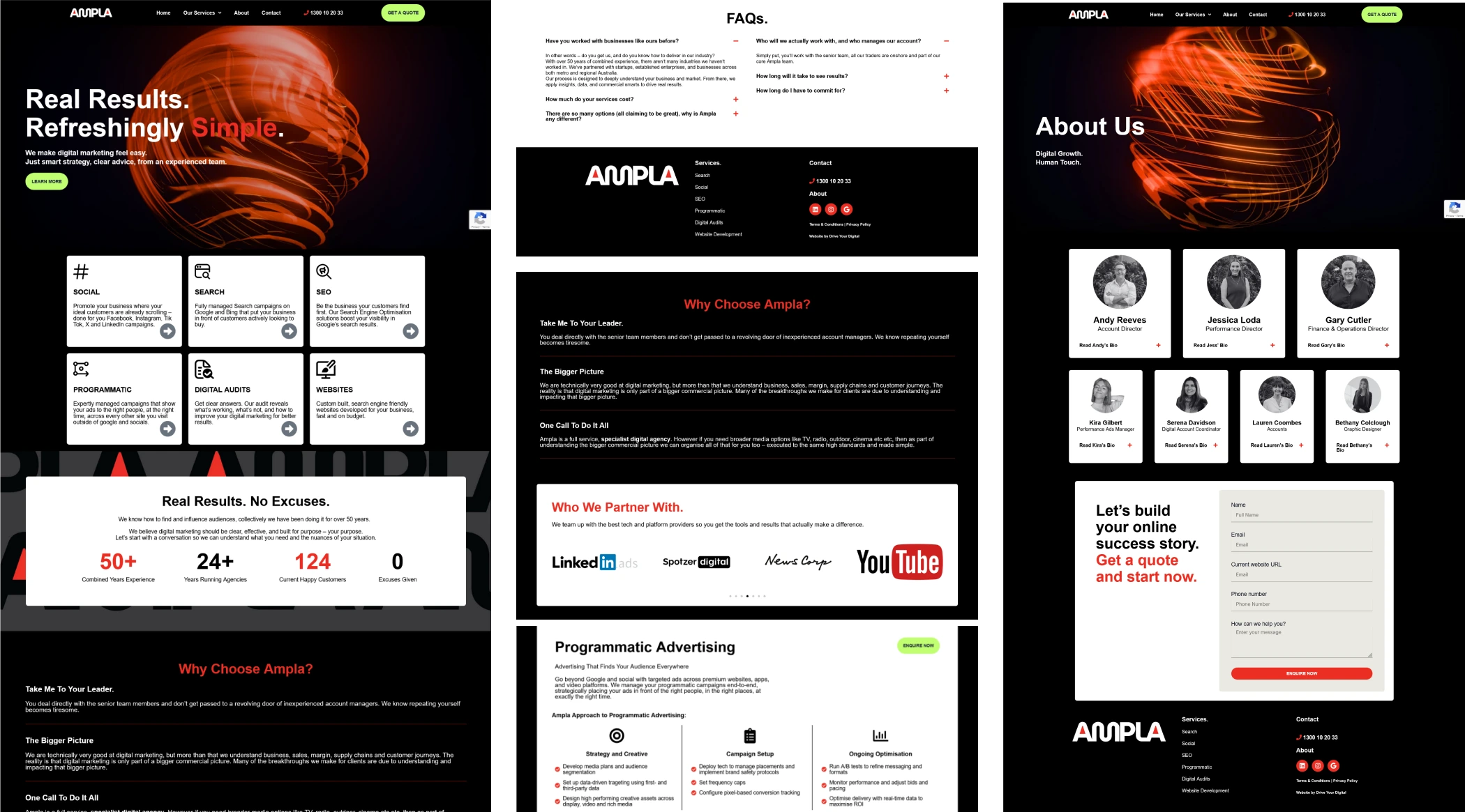 Ampla website overview