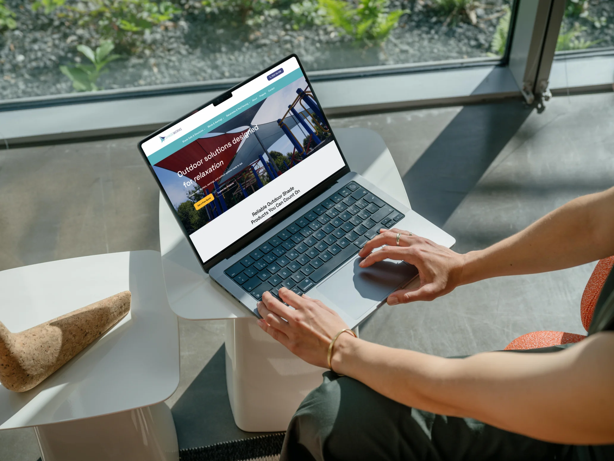 Shadeworks web on laptop