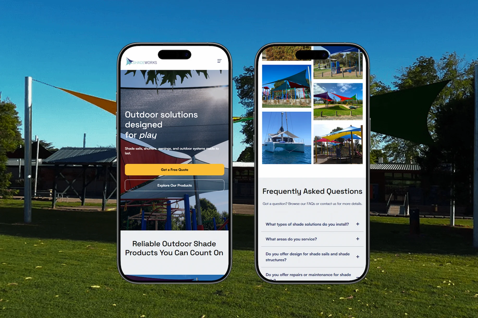 Shadeworks web optimised for mobile