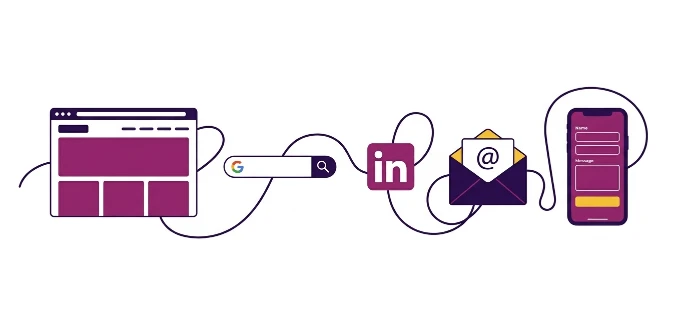Illustration representing an omnichannel marketing strategy