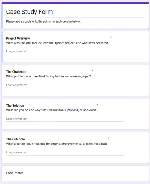 Case Study Form
