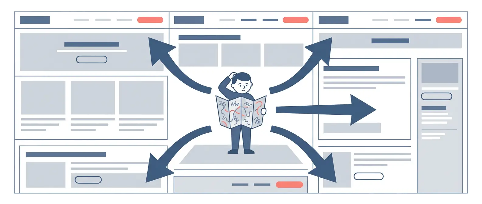 Confusing website navigation