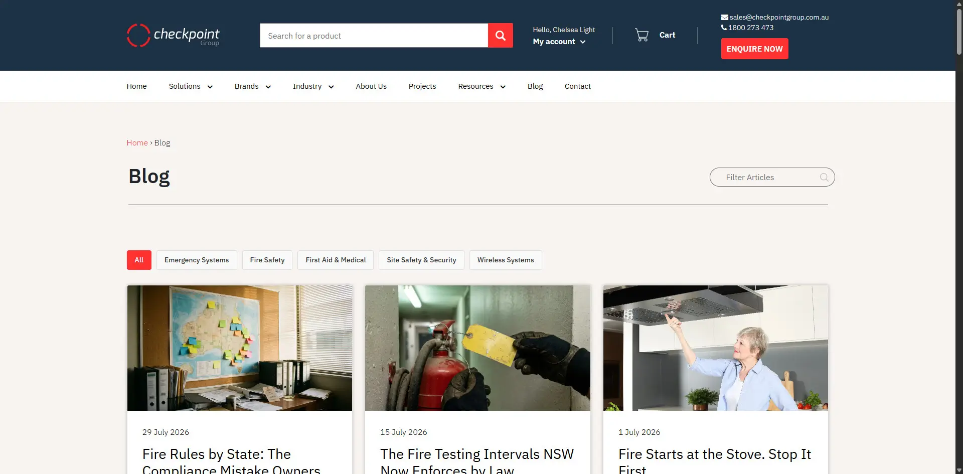 Checkpoint Group blog index filtered by fire safety, emergency systems and site safety categories