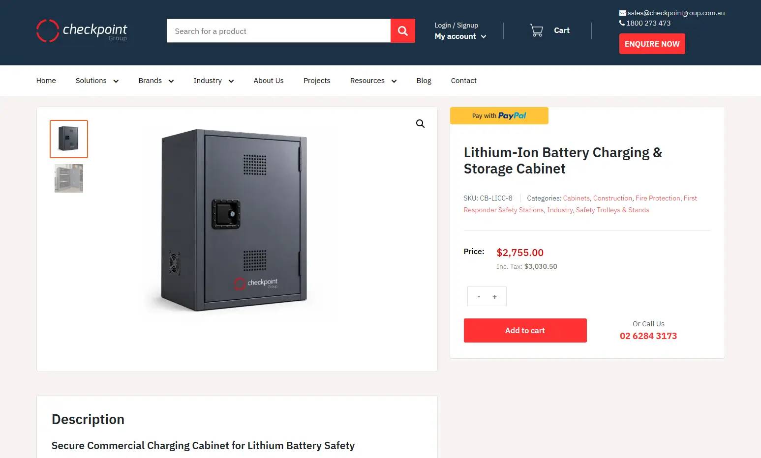 Checkpoint optimised product page
