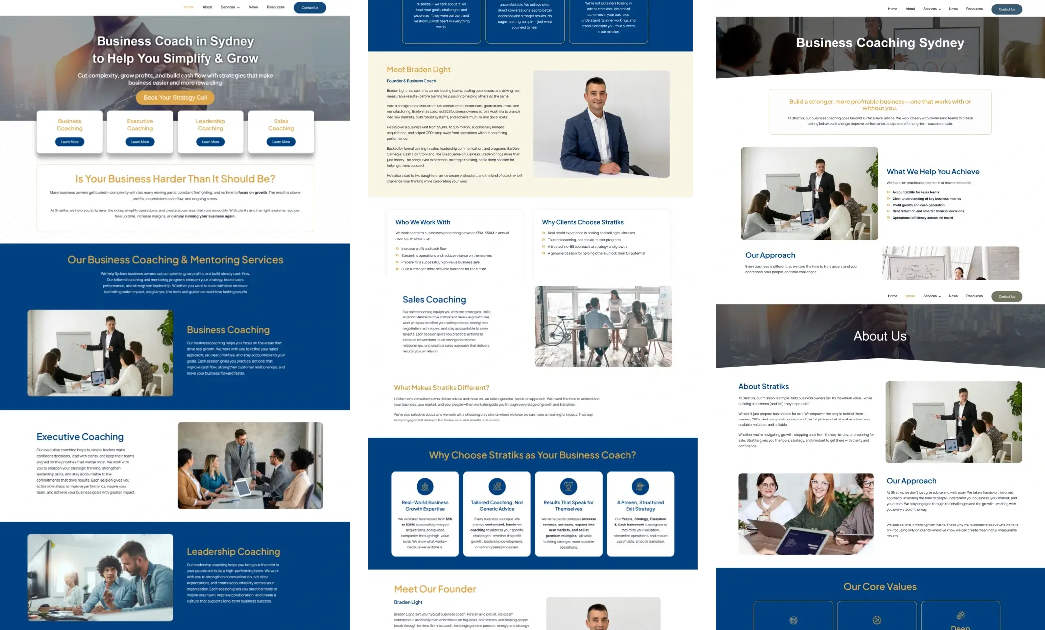 Stratiks entire website display