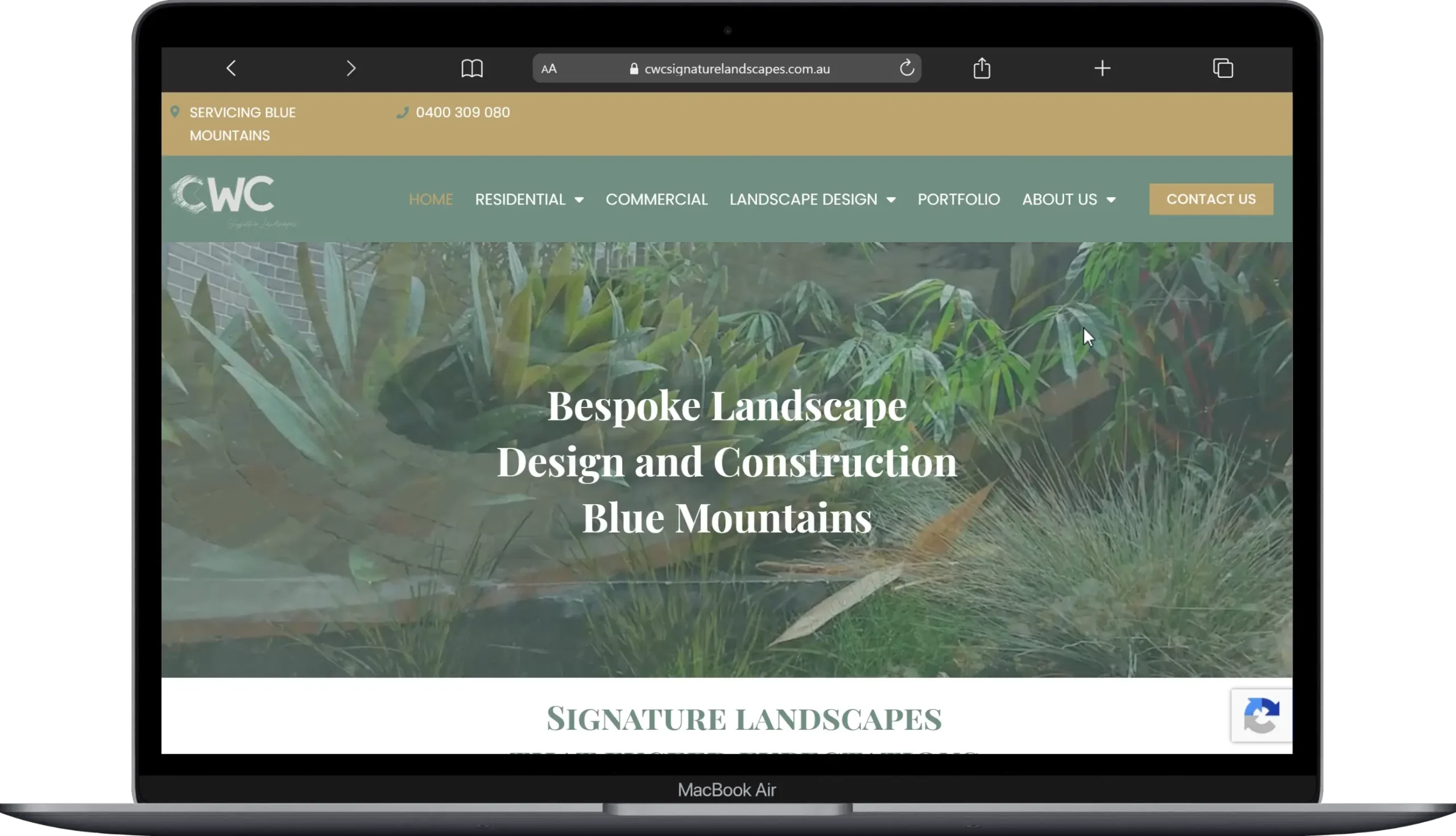 CWC Signature Landscape web desktop display